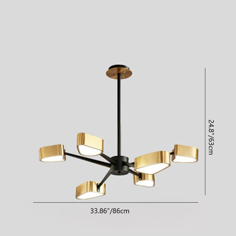 Zeitgenössische skandinavische Zweig Pfeil lange Stange Eisen Acryl LED Kronleuchter für Wohnzimmer 