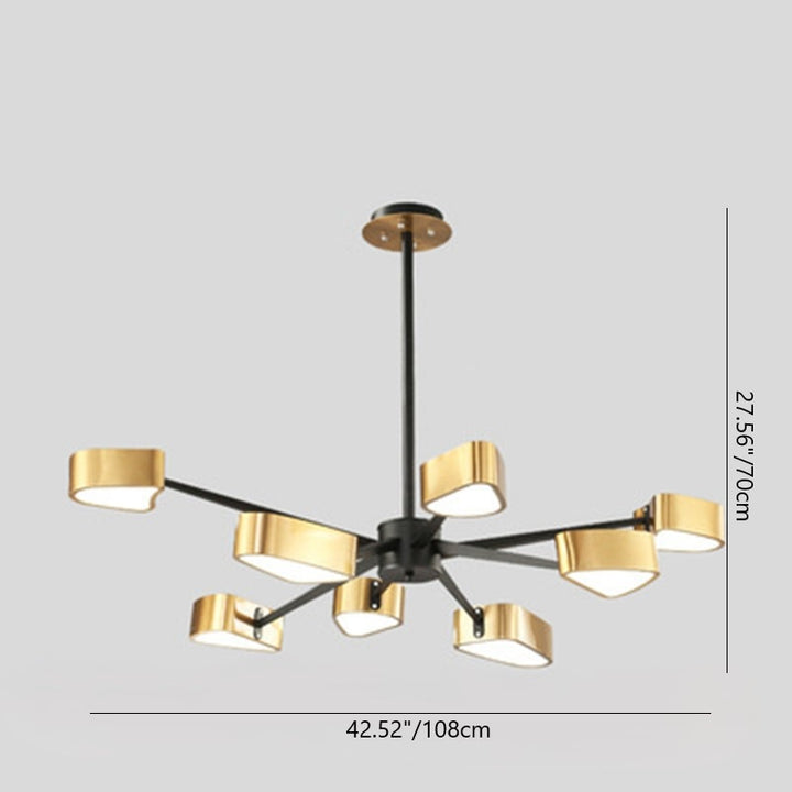 Zeitgenössische skandinavische Zweig Pfeil lange Stange Eisen Acryl LED Kronleuchter für Wohnzimmer 