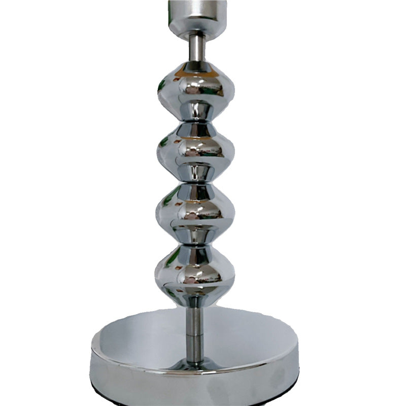 Contemporary Scandinavian Oval Orb Gourd Disc Base Iron Glass 1-Light Table Lamp For Bedroom
