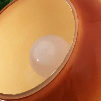 Contemporary Scandinavian Oval Orb Gourd Disc Base Hardware Glass 1-Light Table Lamp For Bedroom