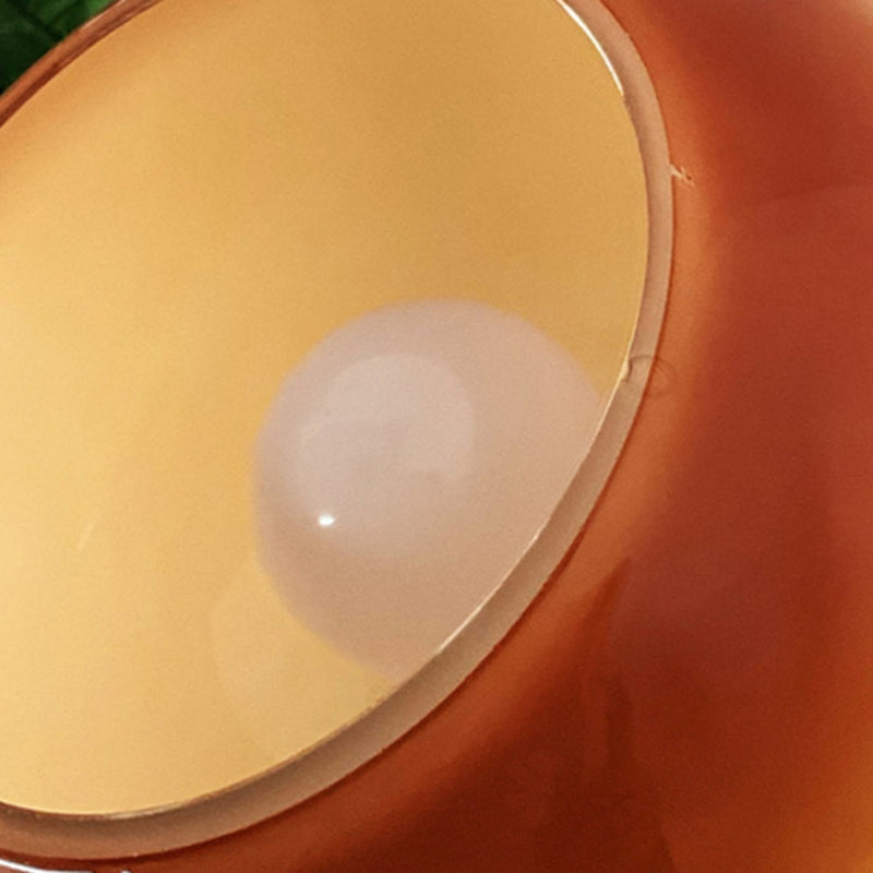 Contemporary Scandinavian Oval Orb Gourd Disc Base Hardware Glass 1-Light Table Lamp For Bedroom