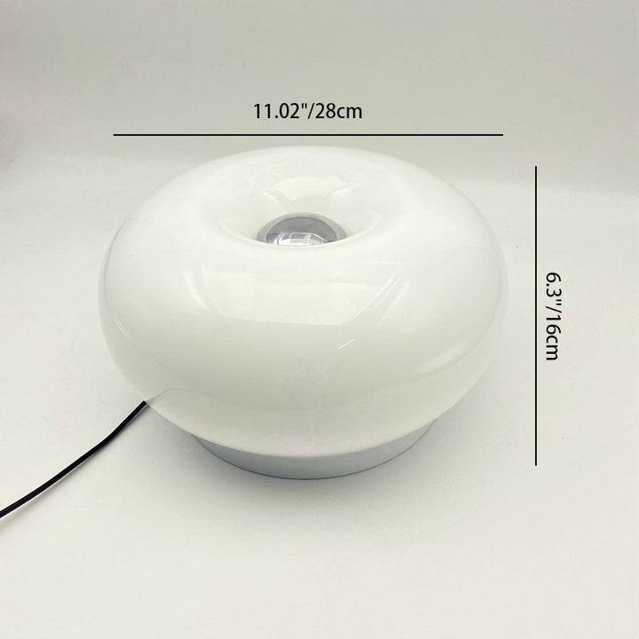 Lampe de Table LED en Verre et Fer Ovale Crème Kaki Minimaliste Moderne pour Chambre 