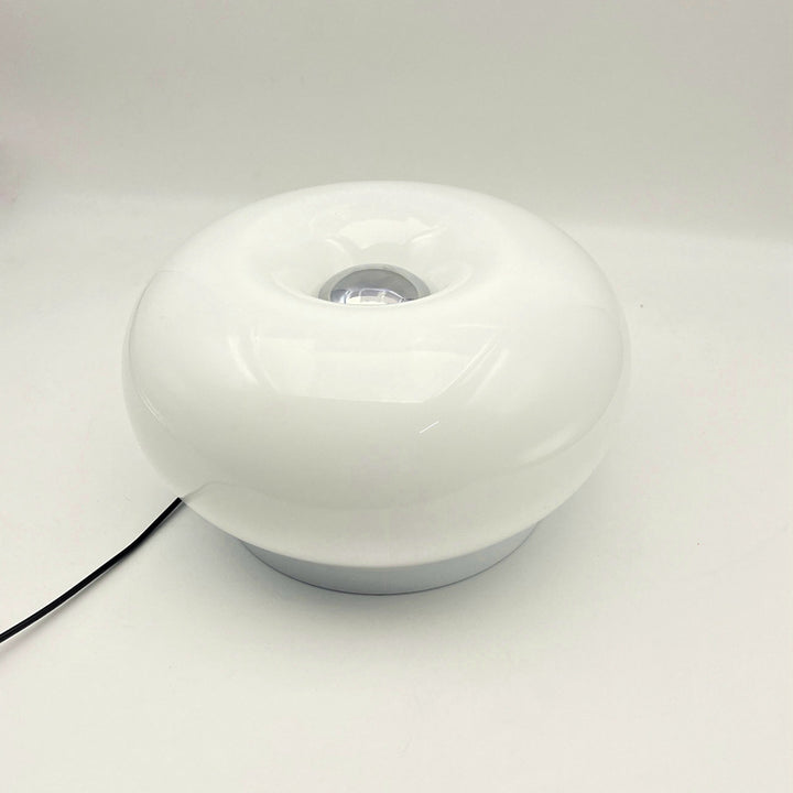 Lampe de Table LED en Verre et Fer Ovale Crème Kaki Minimaliste Moderne pour Chambre 