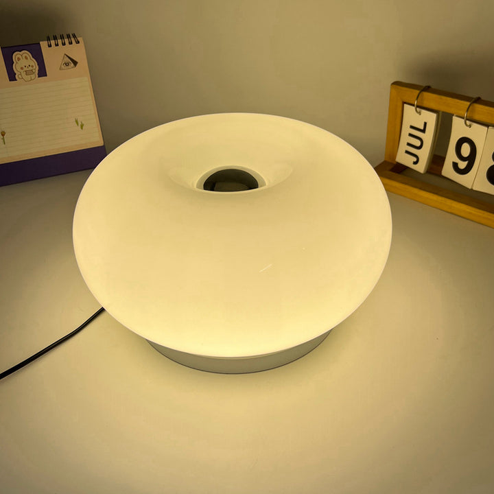 Lampe de Table LED en Verre et Fer Ovale Crème Kaki Minimaliste Moderne pour Chambre 