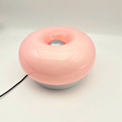 Lámpara de mesa LED de hierro con vidrio ovalado en crema minimalista moderna para dormitorio 