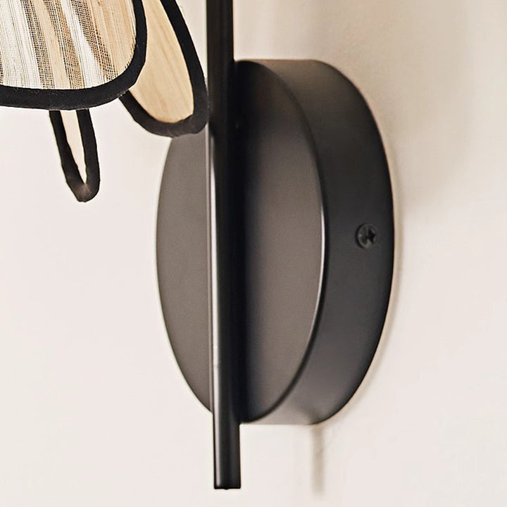 Lampe murale 1 lumière en fer avec base en disque à pétales d&