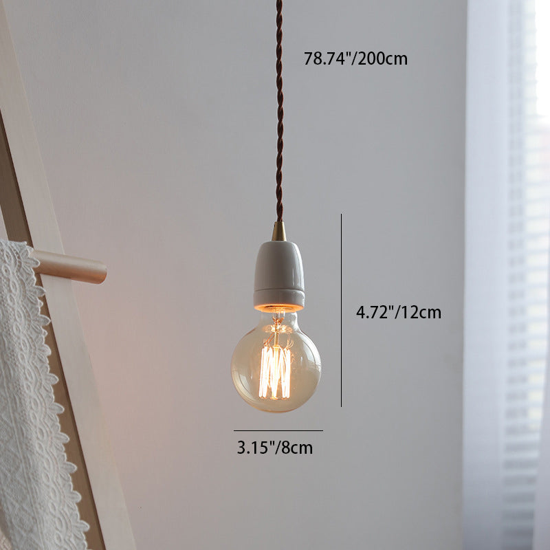 Art japonais traditionnel Ovale Flèche Mini Céramique Suspension 1 Lumière Pour Chambre 