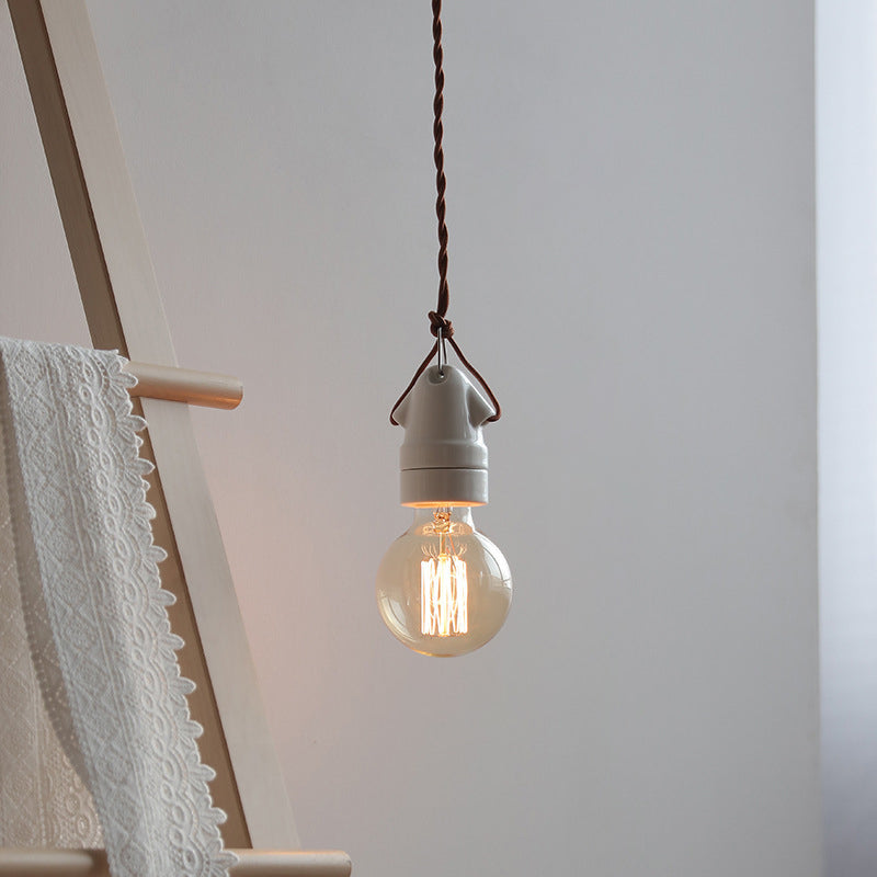 Art japonais traditionnel Ovale Flèche Mini Céramique Suspension 1 Lumière Pour Chambre 