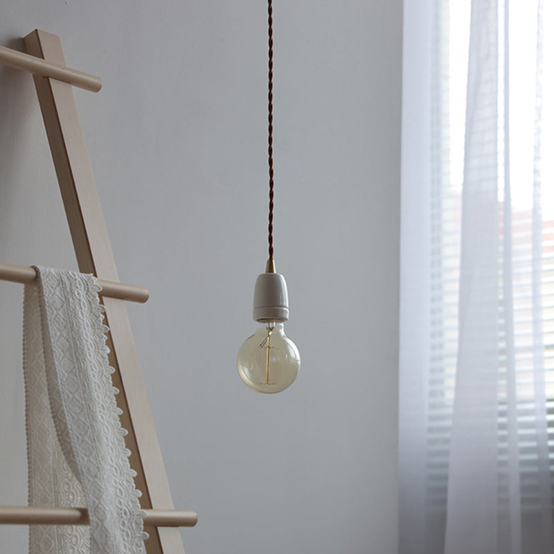 Art japonais traditionnel Ovale Flèche Mini Céramique Suspension 1 Lumière Pour Chambre 