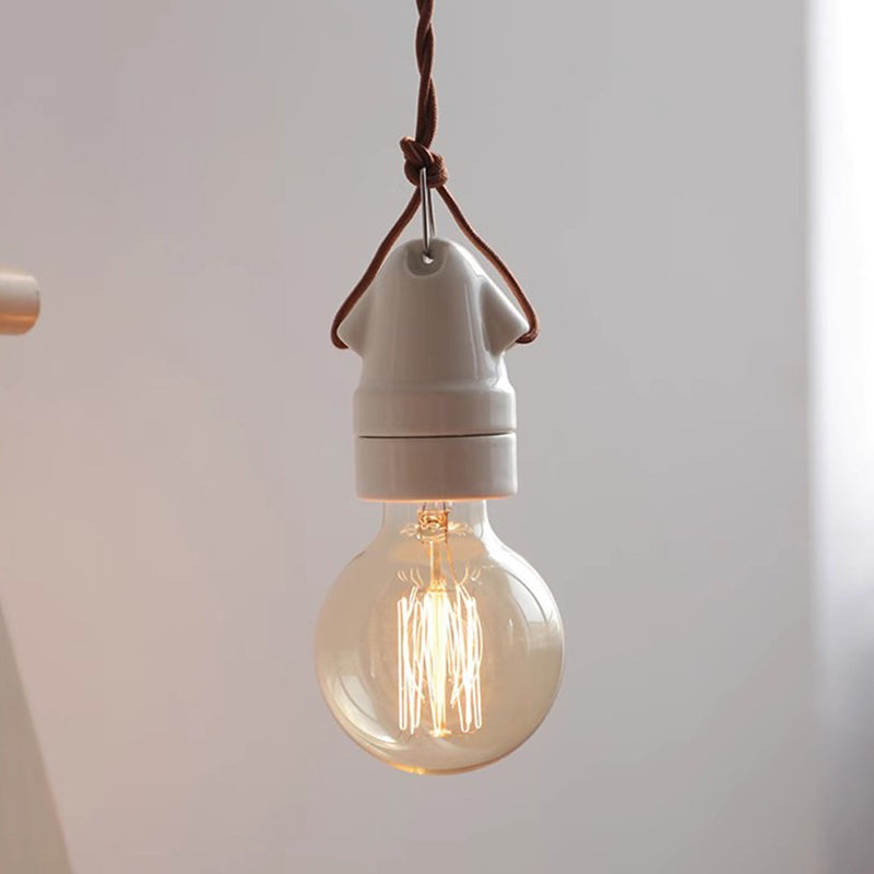 Art japonais traditionnel Ovale Flèche Mini Céramique Suspension 1 Lumière Pour Chambre 