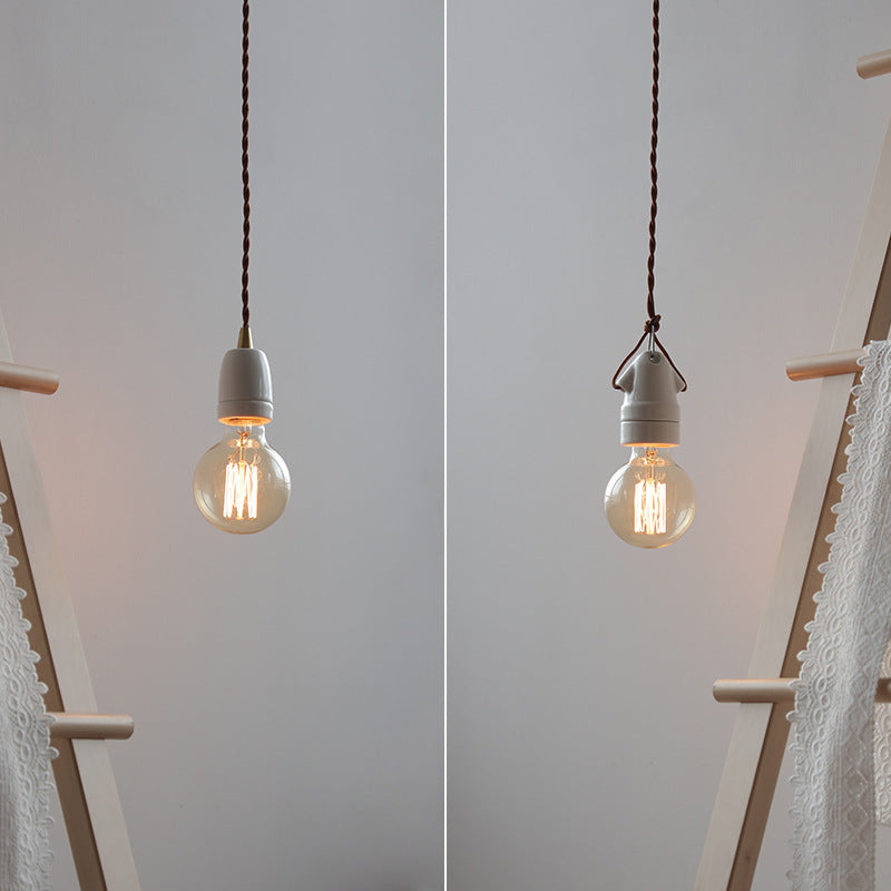 Art japonais traditionnel Ovale Flèche Mini Céramique Suspension 1 Lumière Pour Chambre 