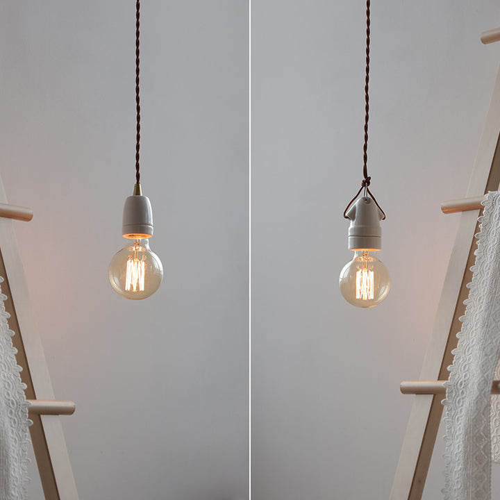 Art japonais traditionnel Ovale Flèche Mini Céramique Suspension 1 Lumière Pour Chambre 