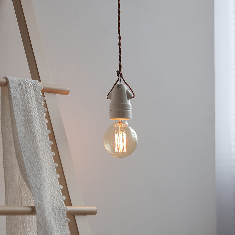 Art japonais traditionnel Ovale Flèche Mini Céramique Suspension 1 Lumière Pour Chambre 