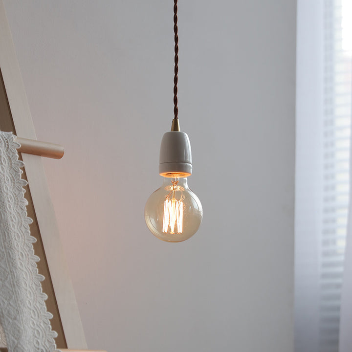 Art japonais traditionnel Ovale Flèche Mini Céramique Suspension 1 Lumière Pour Chambre 