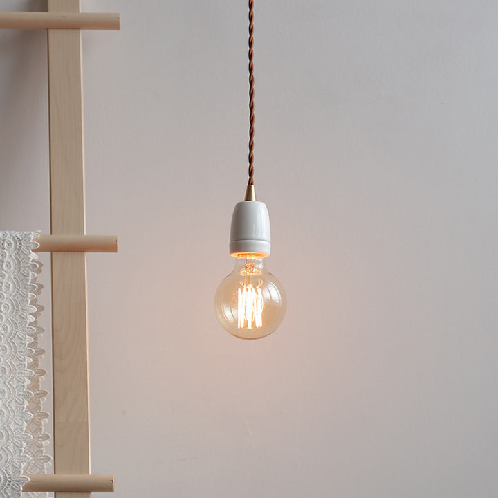 Art japonais traditionnel Ovale Flèche Mini Céramique Suspension 1 Lumière Pour Chambre 