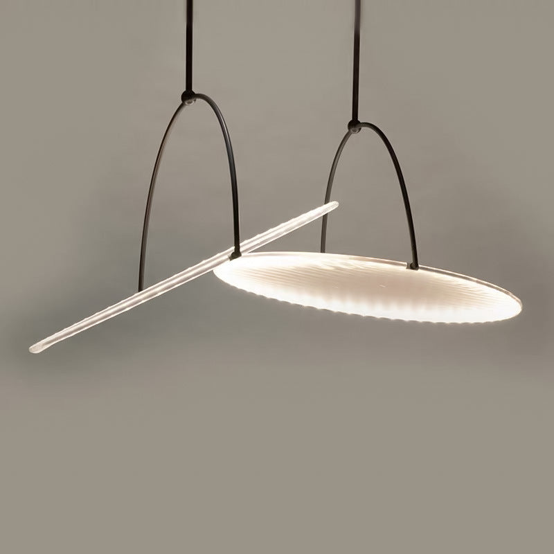 Lustre LED en tissu de fer courbé rond contemporain scandinave pour salon 