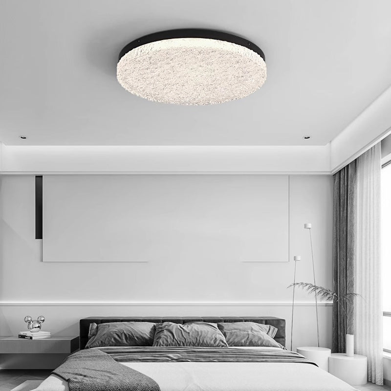 Moderne unbedeutende runde strukturierte Aluminiumharz-LED-Unterputz-Deckenleuchte für Schlafzimmer 