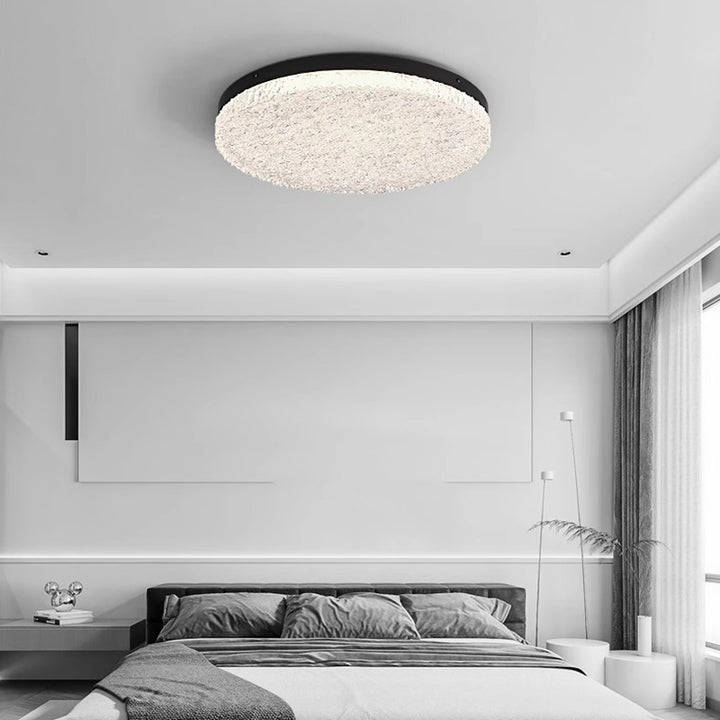 Moderne unbedeutende runde strukturierte Aluminiumharz-LED-Unterputz-Deckenleuchte für Schlafzimmer 
