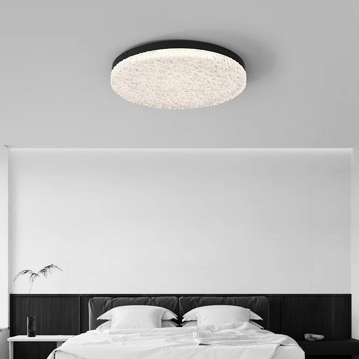 Moderne unbedeutende runde strukturierte Aluminiumharz-LED-Unterputz-Deckenleuchte für Schlafzimmer 