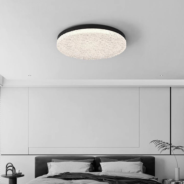 Moderne unbedeutende runde strukturierte Aluminiumharz-LED-Unterputz-Deckenleuchte für Schlafzimmer 