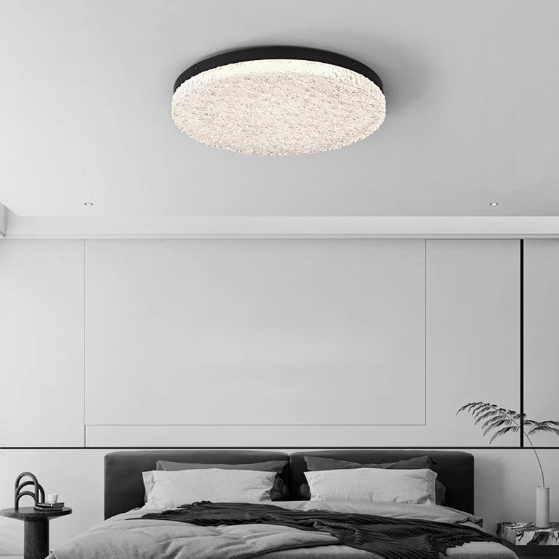 Moderne unbedeutende runde strukturierte Aluminiumharz-LED-Unterputz-Deckenleuchte für Schlafzimmer 