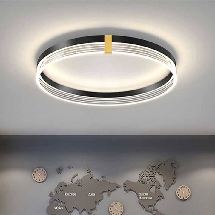 Contemporary Scandinavian Round Circle Rectangle Iron Acrylic LED Flush Mount Ceiling Light For Bedroom