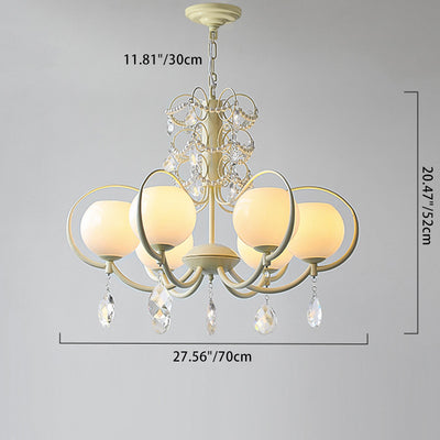 Traditioneller französischer Zweigperlen-Träne-Globus-Zylinder-Hardware-Glas-6/8-Licht-Kronleuchter für Wohnzimmer 