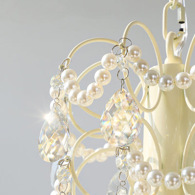 Traditioneller französischer Zweigperlen-Träne-Globus-Zylinder-Hardware-Glas-6/8-Licht-Kronleuchter für Wohnzimmer 