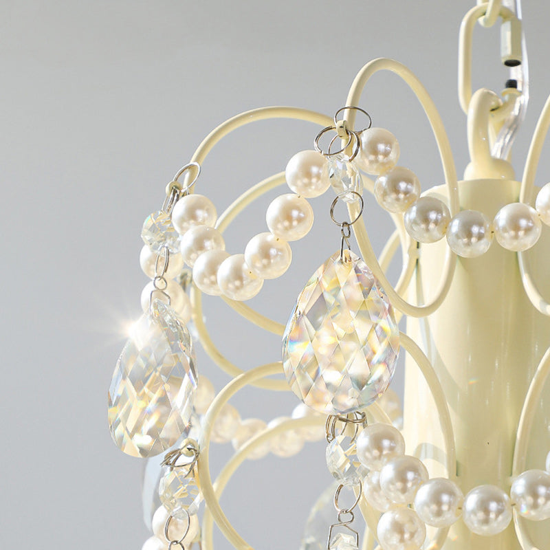 Traditioneller französischer Zweigperlen-Träne-Globus-Zylinder-Hardware-Glas-6/8-Licht-Kronleuchter für Wohnzimmer 