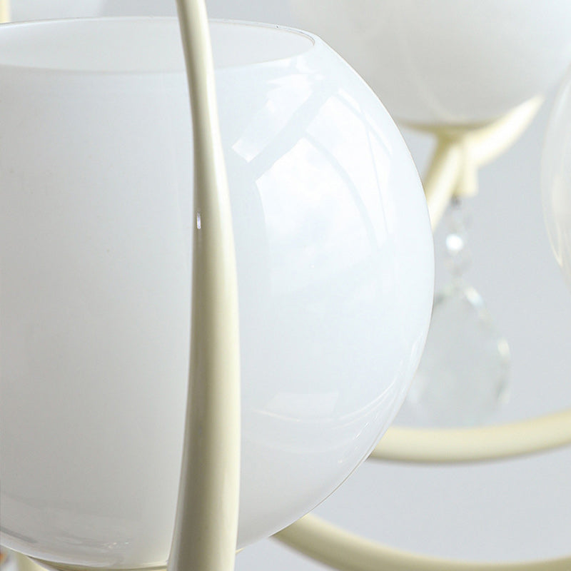 Traditioneller französischer Zweigperlen-Träne-Globus-Zylinder-Hardware-Glas-6/8-Licht-Kronleuchter für Wohnzimmer 