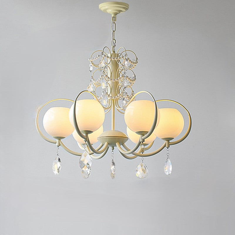 Traditioneller französischer Zweigperlen-Träne-Globus-Zylinder-Hardware-Glas-6/8-Licht-Kronleuchter für Wohnzimmer 