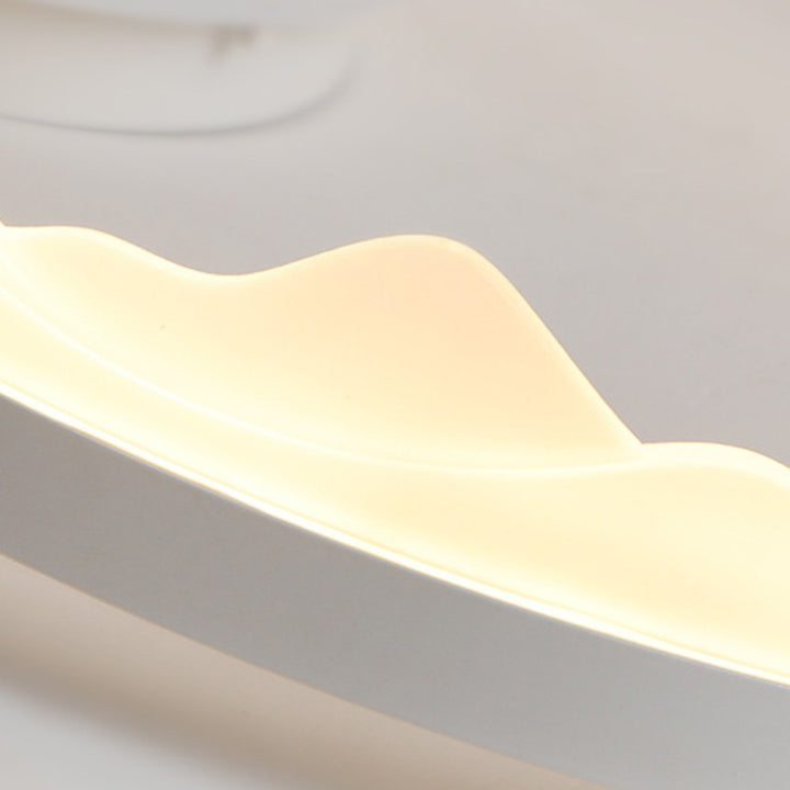 Plafonnier LED semi-encastré rond contemporain scandinave en fer crème en aluminium acrylique pour la chambre 