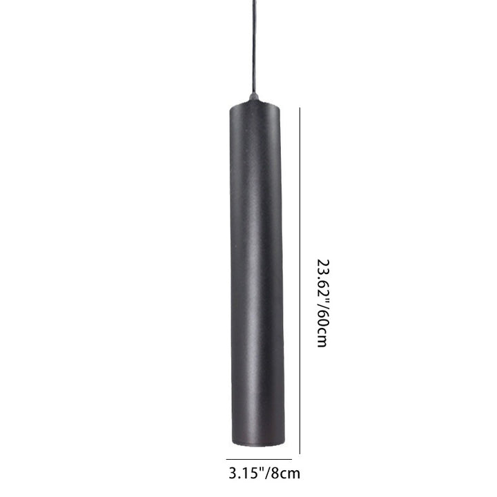 Modern Minimalist Cylinder Long Tube Die-Cast Aluminum Acrylic LED Pendant Light For Living Room