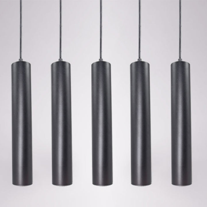 Modern Minimalist Cylinder Long Tube Die-Cast Aluminum Acrylic LED Pendant Light For Living Room