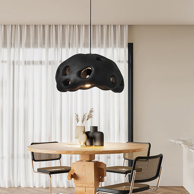 Contemporary Creative Oval Irregular Hollow High Density Polystyrene 1-Light Pendant Light For Living Room