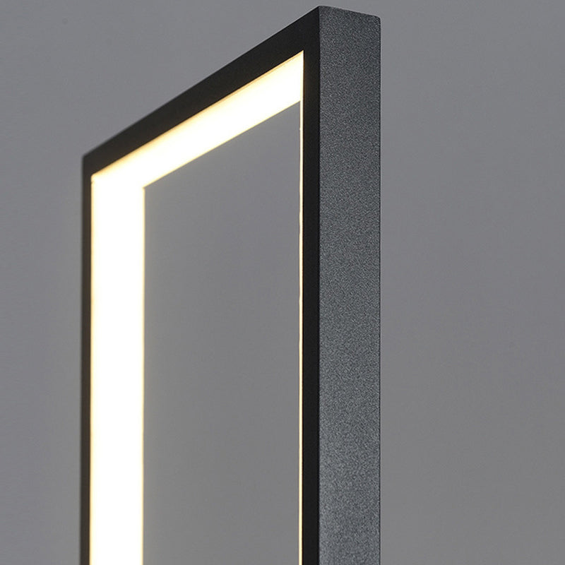 Lampe de sol LED contemporaine scandinave rectangulaire à base carrée longue en fer, silicone et aluminium pour salon 