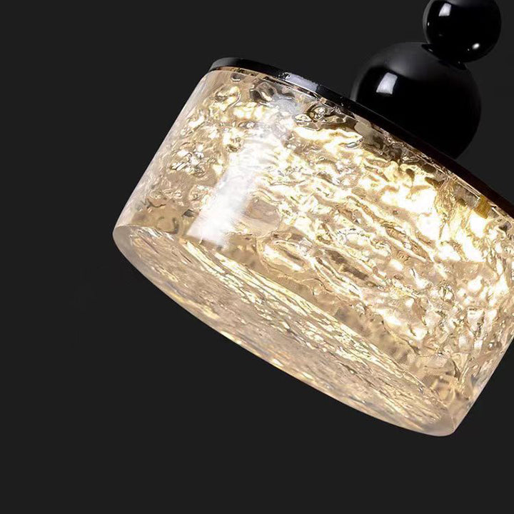 Lustre à LED en acier inoxydable texturé en résine avec cylindre, carré, sphère moderne pour chambre à coucher 