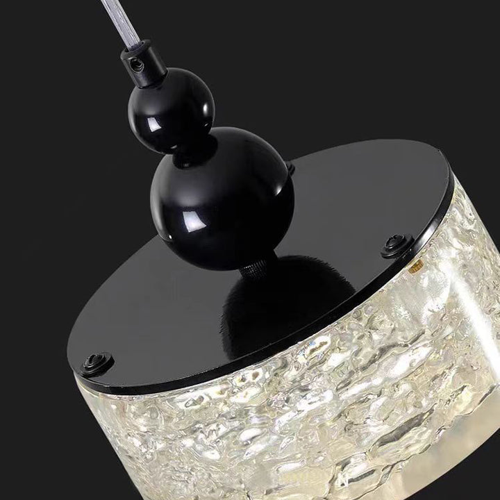 Lustre à LED en acier inoxydable texturé en résine avec cylindre, carré, sphère moderne pour chambre à coucher 