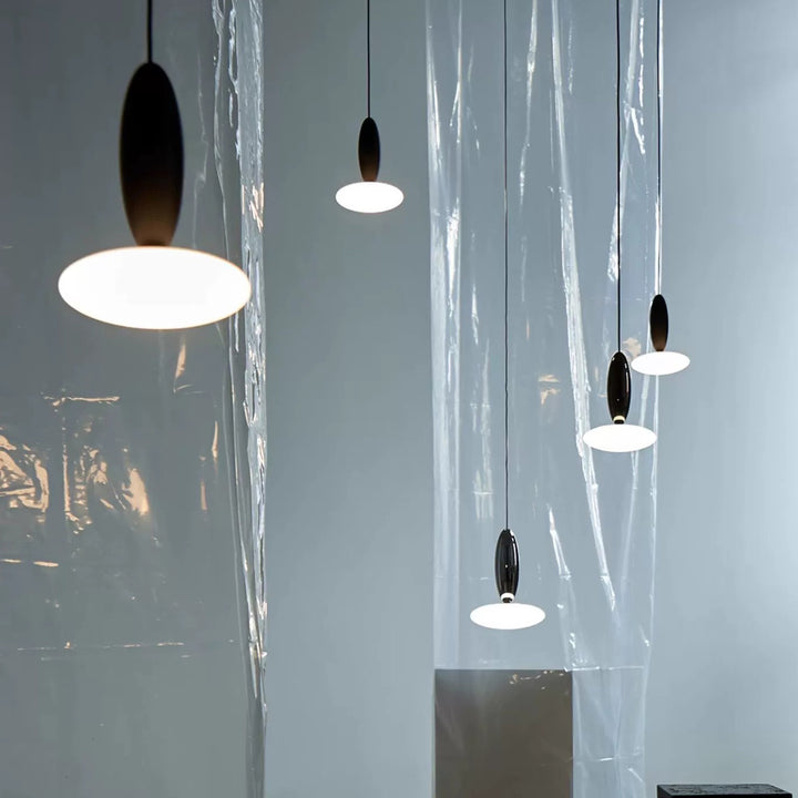 Lustre à LED en verre et métal ovale contemporain scandinave pour chambre à coucher 