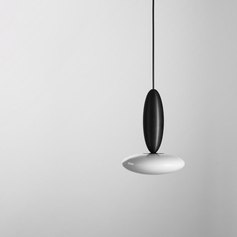 Lustre à LED en verre et métal ovale contemporain scandinave pour chambre à coucher 