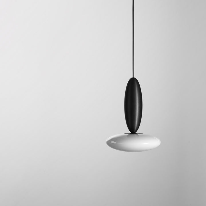 Lustre à LED en verre et métal ovale contemporain scandinave pour chambre à coucher 