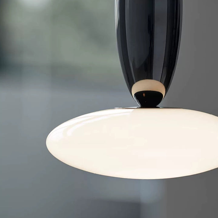 Lustre à LED en verre et métal ovale contemporain scandinave pour chambre à coucher 