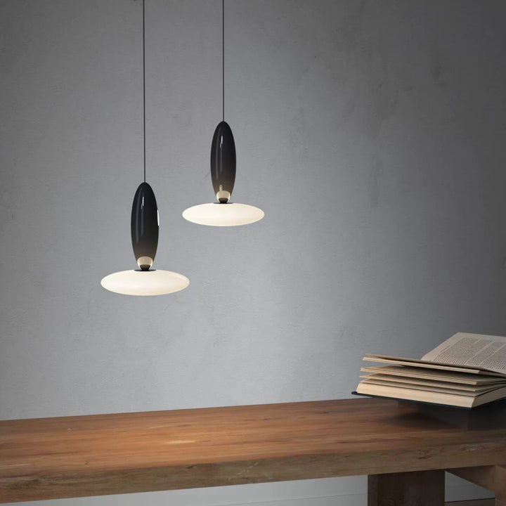 Lustre à LED en verre et métal ovale contemporain scandinave pour chambre à coucher 