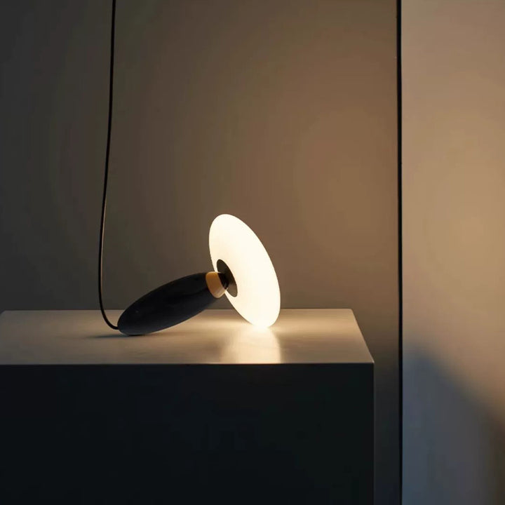 Lustre à LED en verre et métal ovale contemporain scandinave pour chambre à coucher 