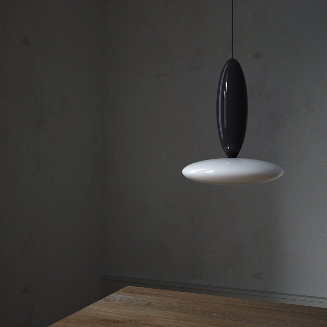 Lustre à LED en verre et métal ovale contemporain scandinave pour chambre à coucher 