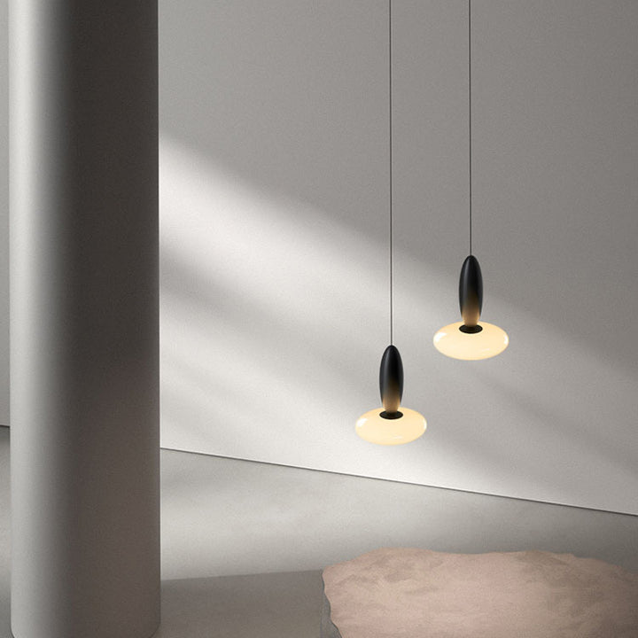 Lustre à LED en verre et métal ovale contemporain scandinave pour chambre à coucher 