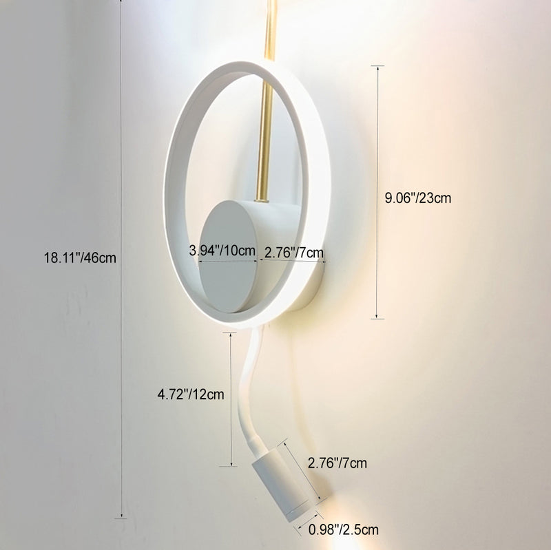 Applique murale LED en acrylique et aluminium avec disque rond feuille contemporaine scandinave pour chambre 