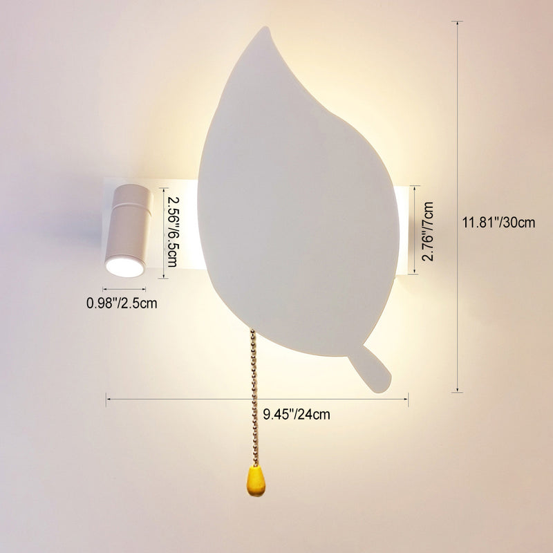 Applique murale LED en acrylique et aluminium avec disque rond feuille contemporaine scandinave pour chambre 