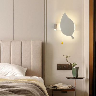 Applique murale LED en acrylique et aluminium avec disque rond feuille contemporaine scandinave pour chambre 