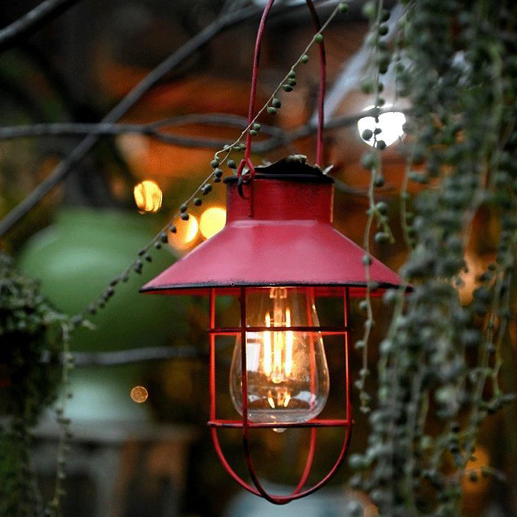 Traditionelle Vintage Solar wasserdichte runde Tisch ovale Mesh Eisen 1-Licht Außenleuchte für Garten 